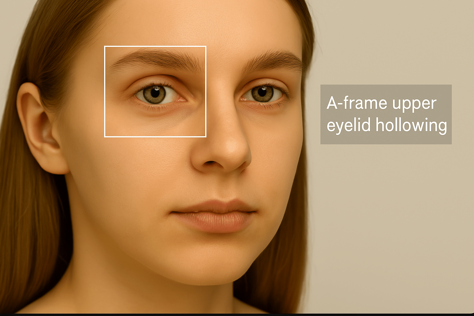 Upper eyelid filler to address A frame hollowing, performed by Sydney and Brisbane's most trusted cosmetic doctors at Contour Clinics. Images shows where and how A frame filler can make a difference to your appearance.